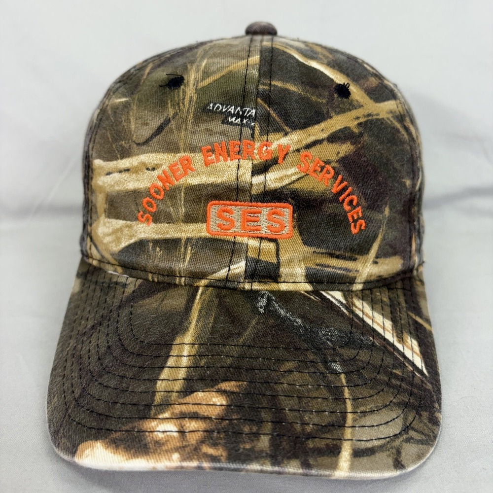 OC Hat Sooner Energy Services Camo Mens OSFM Brown Snapback Cap